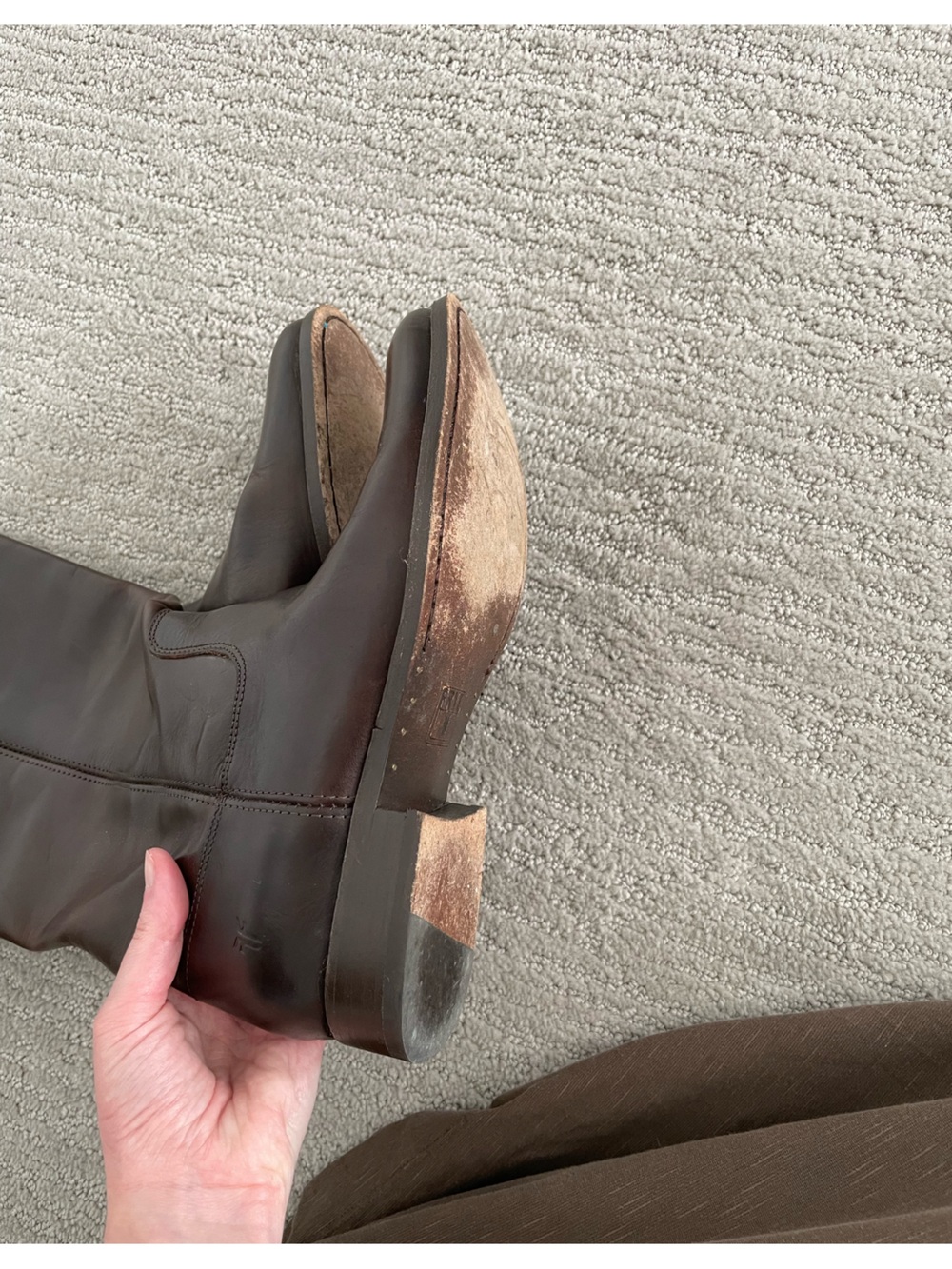 Frye Leather Boots Size 8.5 Dark Brown - Picture 7 of 9